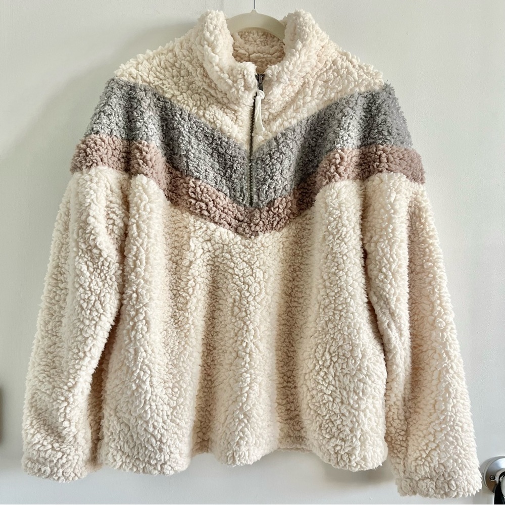 Harper Heritage Cozy Chevron Sherpa Quarter Zip